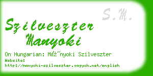 szilveszter manyoki business card